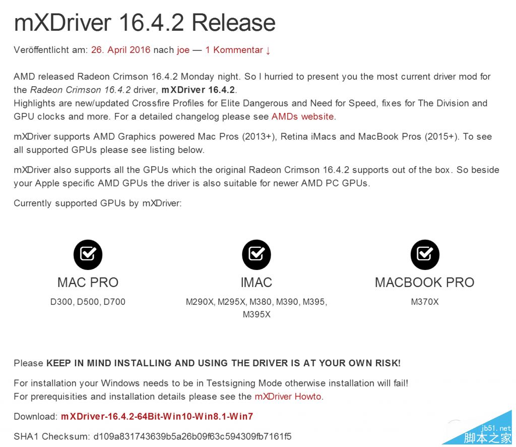 video card driver for mac